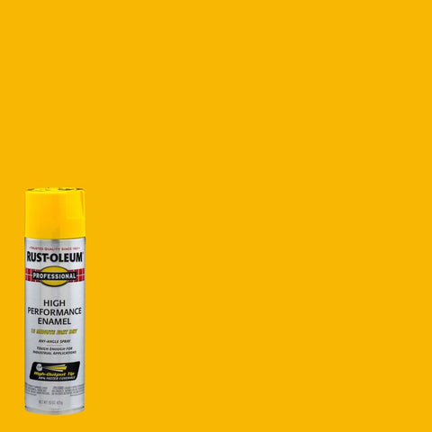 Rust-Oleum Professional Gloss Safety Yellow Spray Paint 15 oz (Pack of 6)