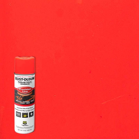 Rust-Oleum Industrial Choice Gloss Fluorescent Red-Orange Inverted Marking Paint 17 oz (Pack of 12)