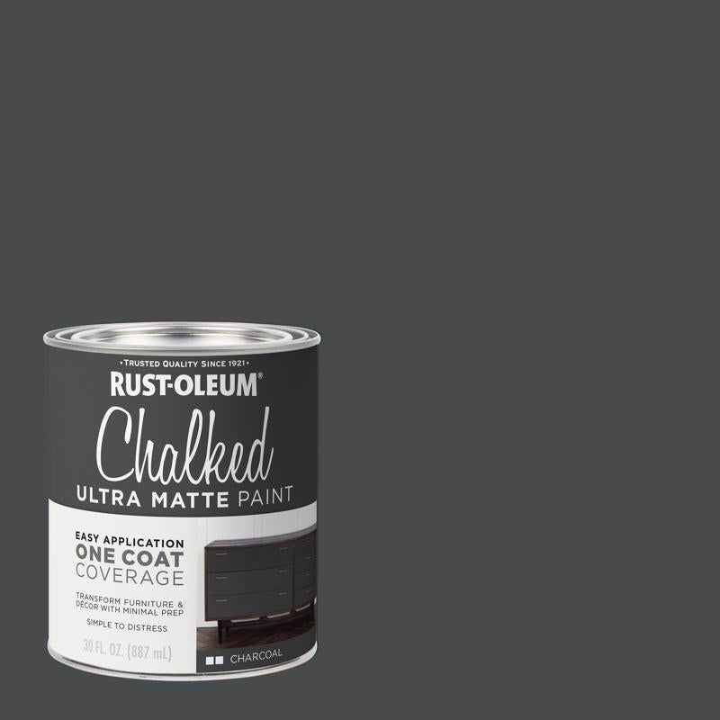 Rust-Oleum Chalked Ultra Matte Charcoal Water-Based Acrylic Chalk Paint 30 oz (Pack of 2)