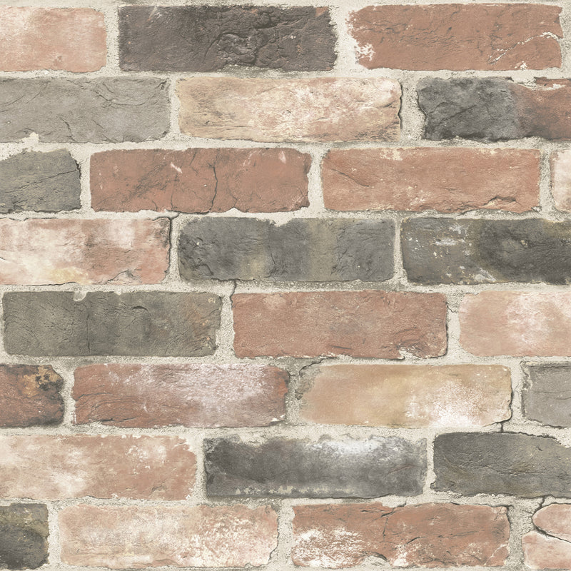 NuWallpaper 20.5 in. W X 216 in. L Newport Reclaimed Brick Peel and Stick Wallpaper (Pack of 4)