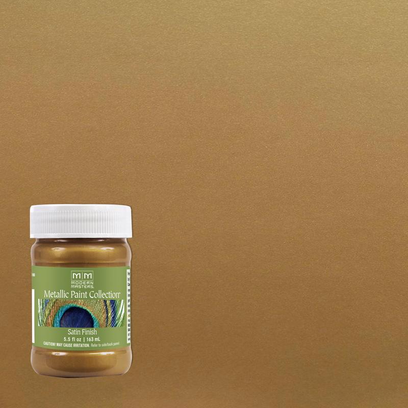 Modern Masters Metallic Paint Collection Satin Brass Water-Based Metallic Paint 5.5 oz