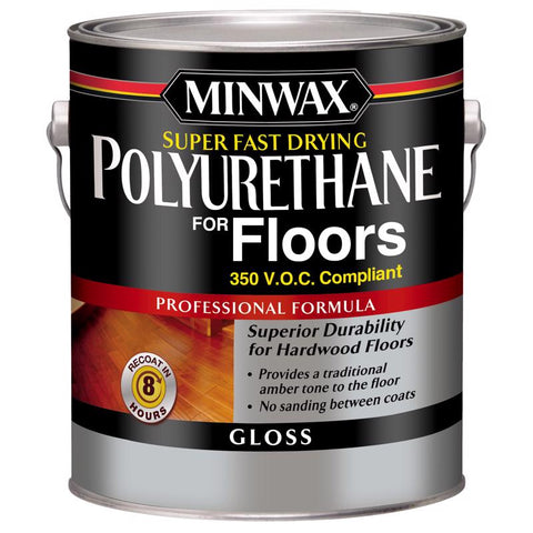 Minwax Gloss Clear Oil-Based Fast-Drying Polyurethane Floor Varnish 1 gal (Pack of 2)