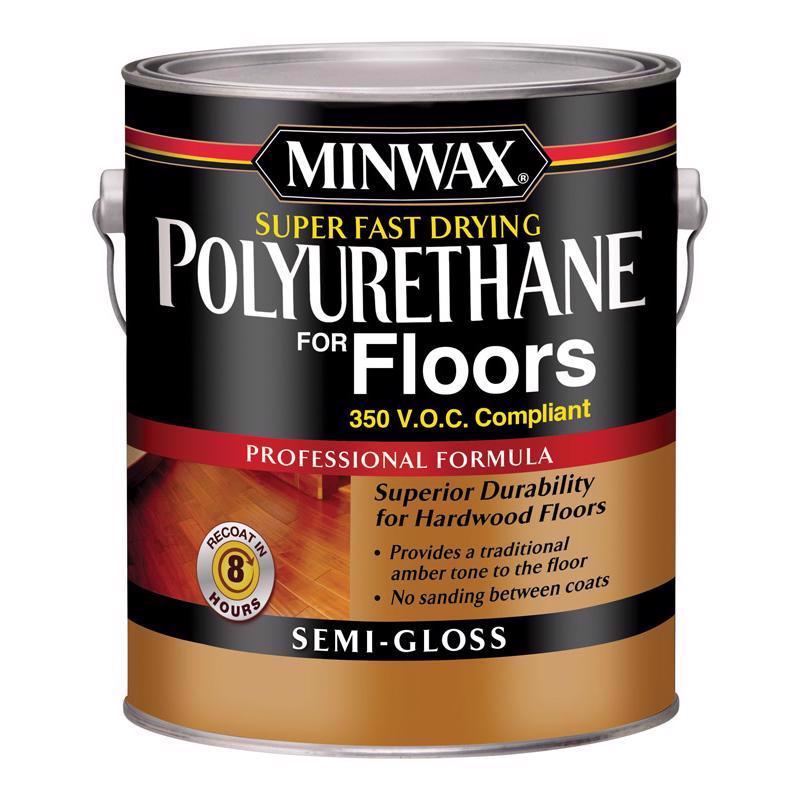 Minwax Semi-Gloss Clear Oil-Based Fast-Drying Polyurethane Floor Varnish 1 gal (Pack of 2)