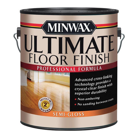 Minwax Semi-Gloss Clear Water-Based Ultimate Floor Finish 1 gal (Pack of 2)