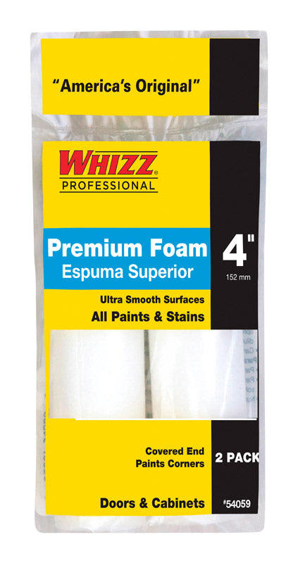 Whizz Foam 4 in. W X 1/2 in. Mini Paint Roller Cover 2 pk (Pack of 10)