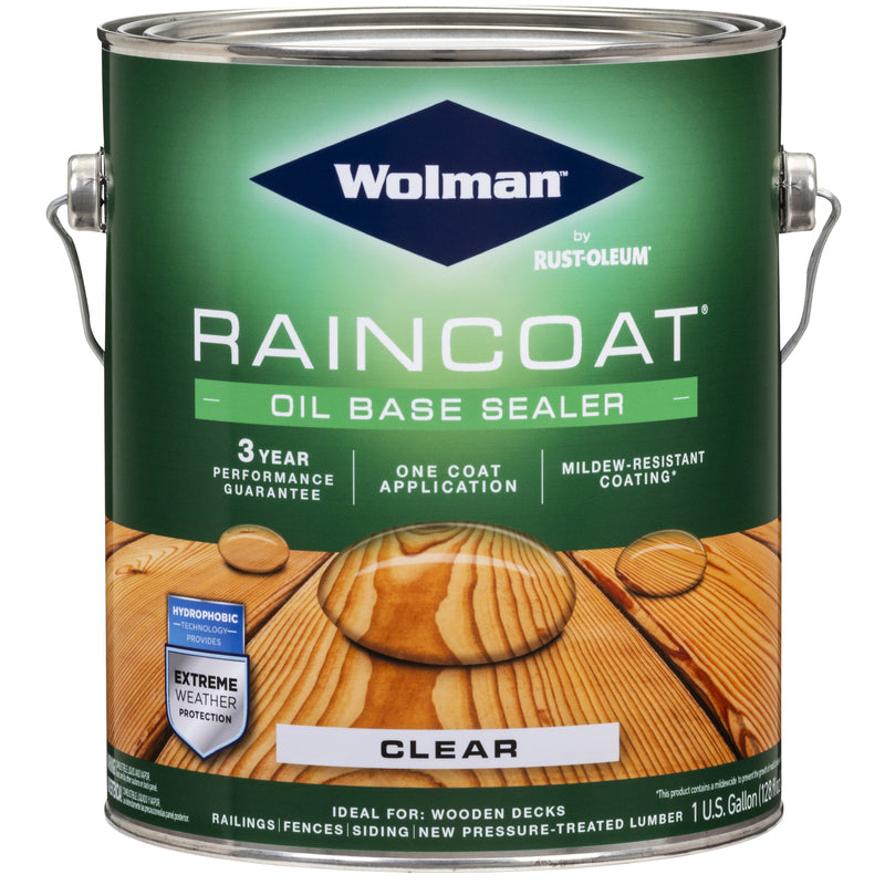 Wolman RainCoat Satin Clear Semi-Transparent Oil-Based Wood Sealant 1 gal (Pack of 4)