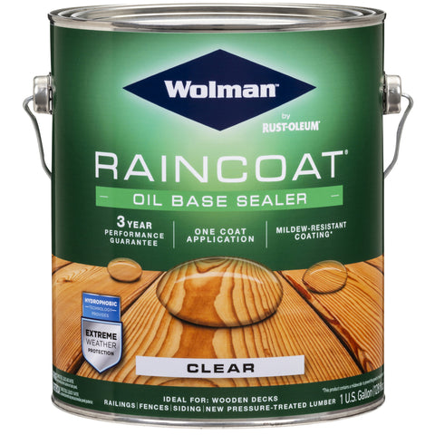 Wolman RainCoat Satin Clear Semi-Transparent Oil-Based Wood Sealant 1 gal (Pack of 4)