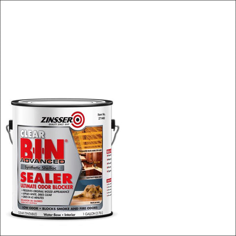 Zinsser B-I-N Advanced Clear Shellac-Based Styrene Copolymer Odor Blocking Sealer 1 gal (Pack of 2)