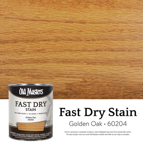Old Masters Professional Semi-Transparent Satin Golden Oak Oil-Based Alkyd Fast Dry Wood Stain 1 qt (Pack of 4)