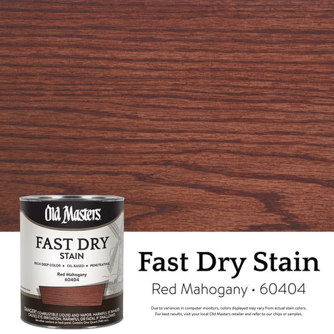 Old Masters Professional Semi-Transparent Red Mahogany Oil-Based Alkyd Fast Dry Wood Stain 1 qt (Pack of 4)