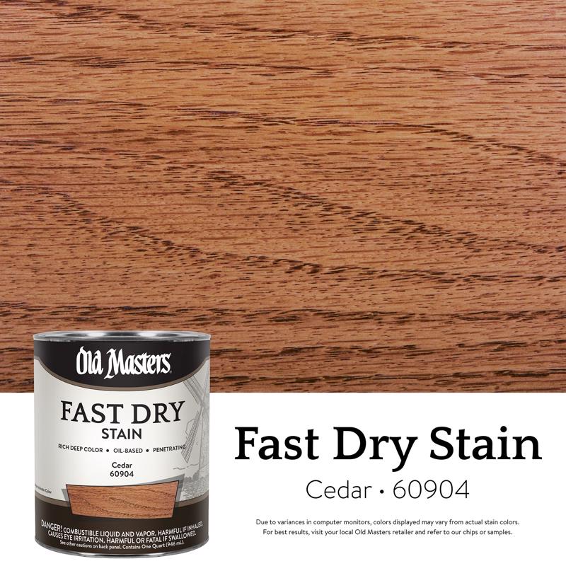 Old Masters Professional Semi-Transparent Cedar Oil-Based Alkyd Fast Dry Wood Stain 1 qt (Pack of 4)