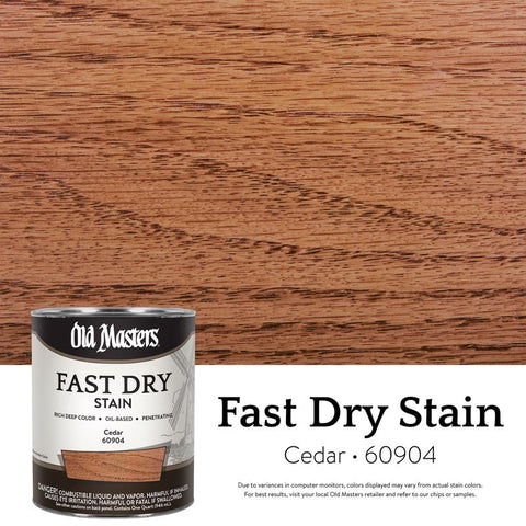 Old Masters Professional Semi-Transparent Cedar Oil-Based Alkyd Fast Dry Wood Stain 1 qt (Pack of 4)
