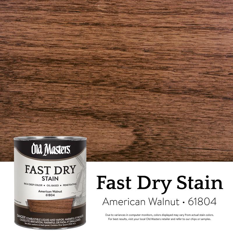 Tinte para madera de secado rápido de alquilato a base de aceite de nogal americano Old Masters Professional Semitransparente, 1 pinta (Paquete de 4)