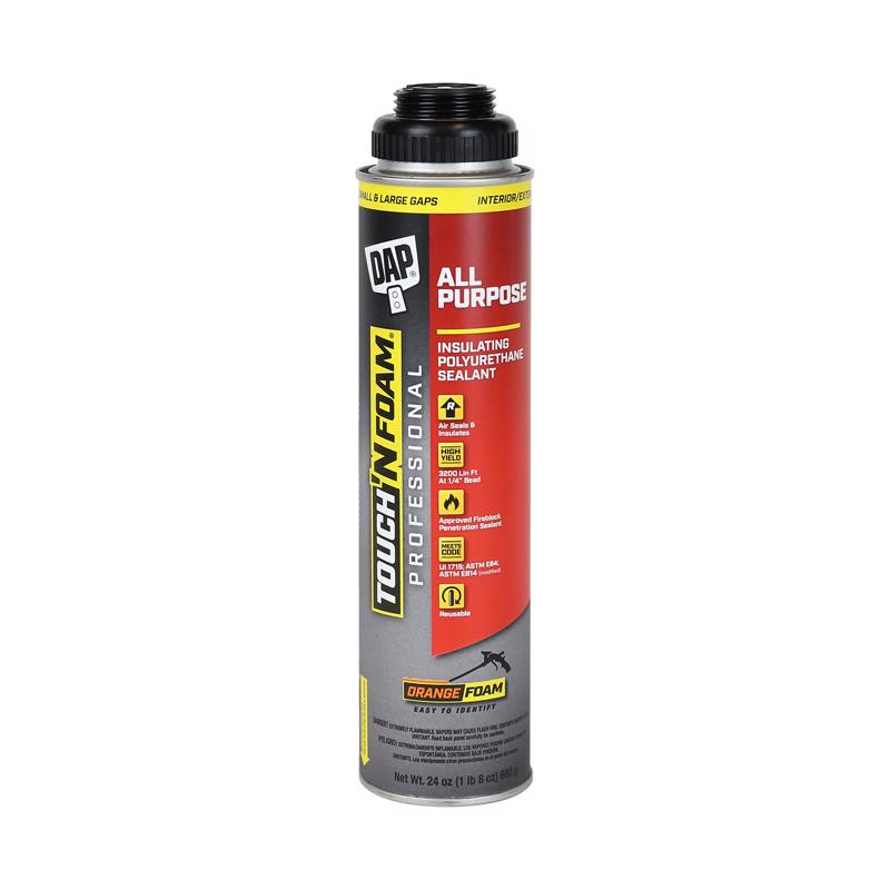 Touch 'n Foam Orange Polyurethane Foam Sealant 24 oz (Pack of 12)