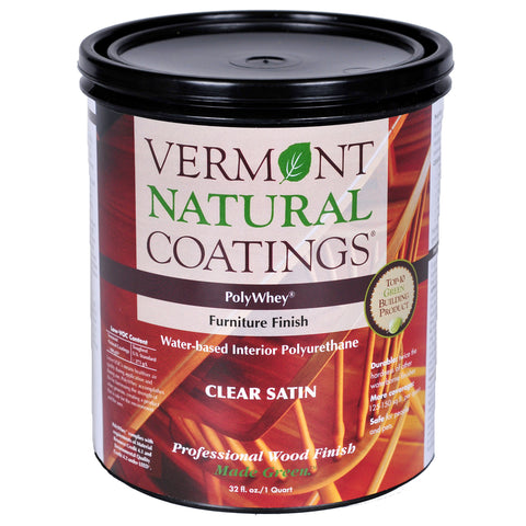 Vermont Natural Coatings PolyWhey Satin Clear Water-Based Furniture Finish 1 qt (Pack of 6)