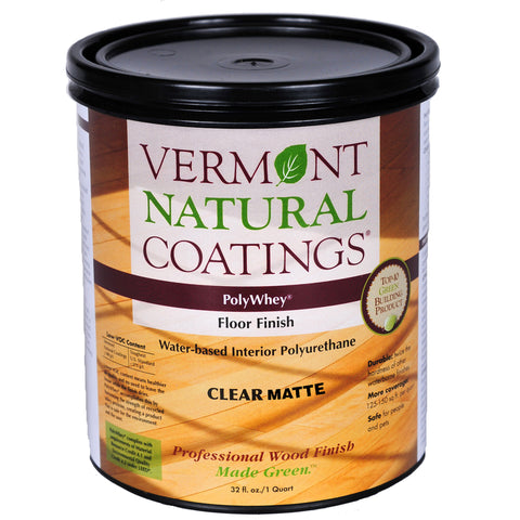 Vermont Natural Coatings PolyWhey Matte Clear Water-Based Floor Finish 1 qt (Pack of 6)