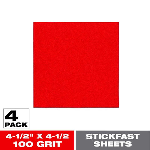 Diablo StickFast 4-1/2 in. L X 4-1/2 in. W 100 Grit Aluminum Oxide Sanding Sheet 4 pk