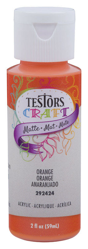 Testors Matte Orange Water-Based Craft Paint Interior 2 oz (Pack of 6)