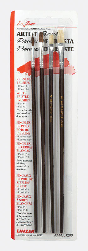 Linzer No. 1/4/8 in. Assorted Artist Paint Brush Set (Pack of 12)