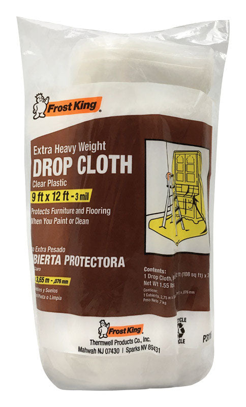 Frost King 9 ft. W X 12 ft. L X 3 mil Plastic Drop Cloth 1 pk (Pack of 12)