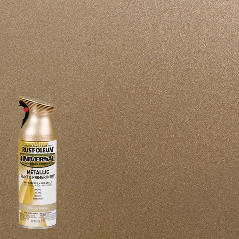 Rust-Oleum Universal Metallic Gilded Brass Spray Paint 11 oz (Pack of 6)