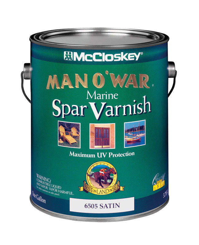 McCloskey Man O' War Satin Clear Marine Spar Varnish 1 gal (Pack of 2)