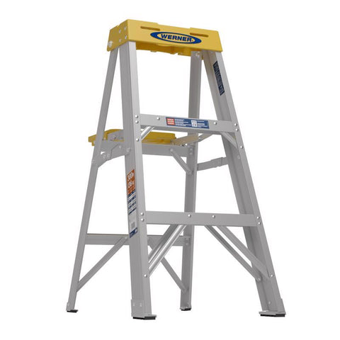 Werner 3 ft. H Aluminum Step Ladder Type IA 300 lb. cap.