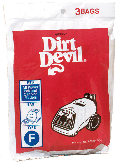 Dirt Devil Vacuum Bag For Canister Vacuums 3 pk