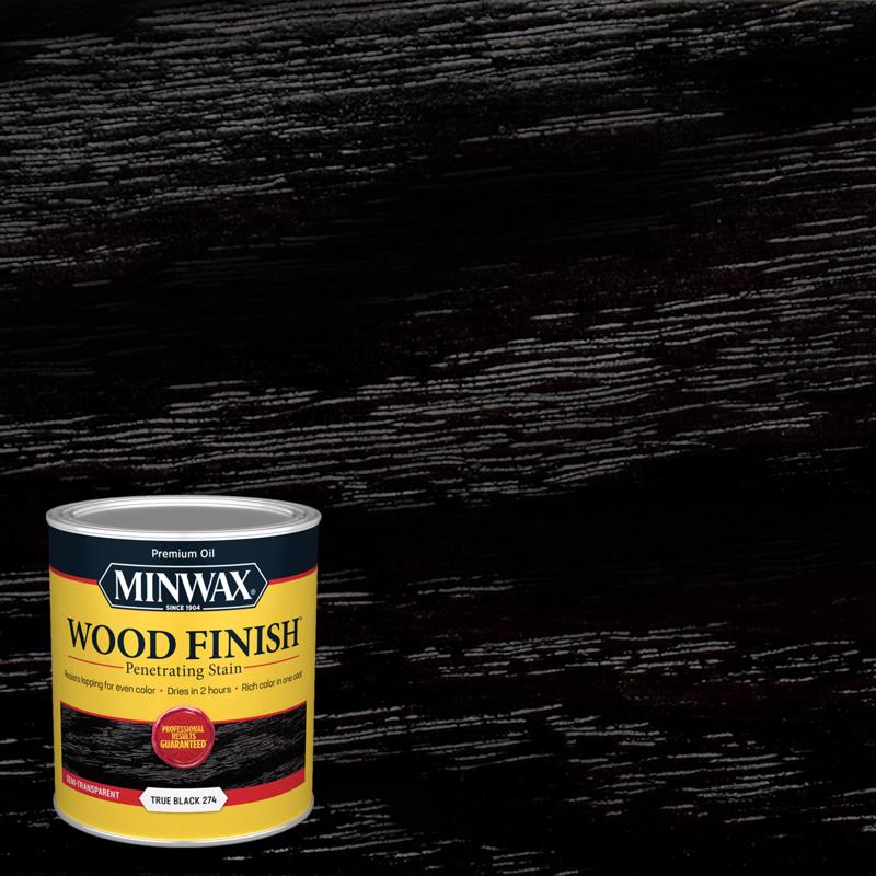 Minwax Wood Finish Semi-Transparent True Black Oil-Based Penetrating Wood Stain 1 qt