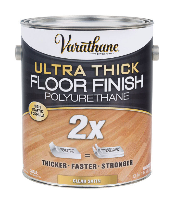 Acabado para pisos Varathane transparente satinado, acrílico de uretano a base de agua, 1 gal (paquete de 2)