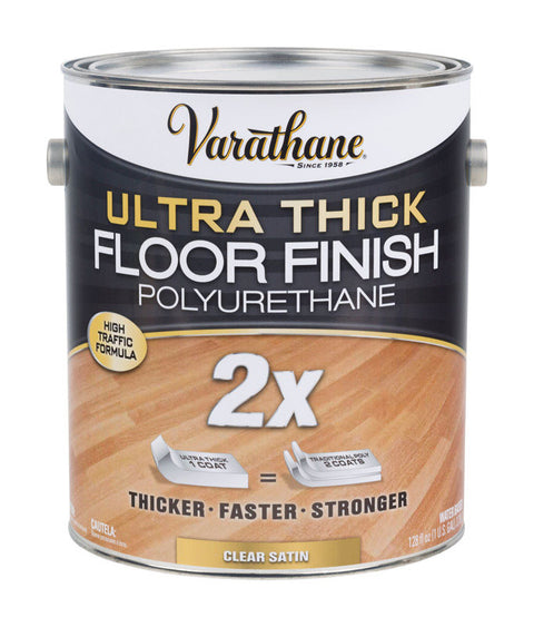 Varathane Transparent Satin Clear Water-Based Acrylic Urethane Floor Finish 1 gal (Pack of 2)