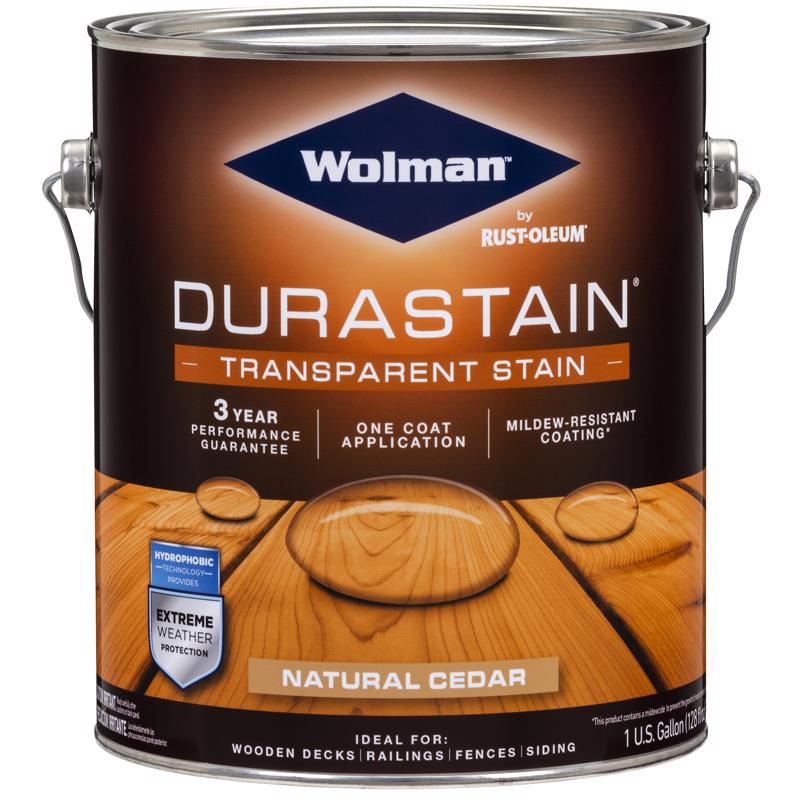 Wolman RainCoat Transparente Brillante Cedro Natural Copolímero Acrílico a Base de Agua Tinte de Una Capa 1 gal (Paquete de 4)