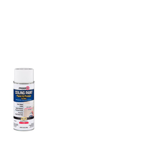 Zinsser Flat Bright White Water-Based Ceiling Paint and Primer in One Interior 13 oz (Pack of 6)