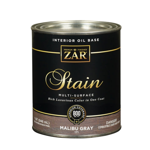 ZAR Solid Malibu Gray Oil-Based Polyurethane Wood Stain 1 qt (Pack of 4)