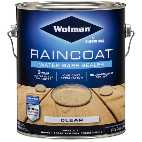 Wolman RainCoat Clear Semi-Transparent Water-Based Wood Sealant 1 gal (Pack of 4)