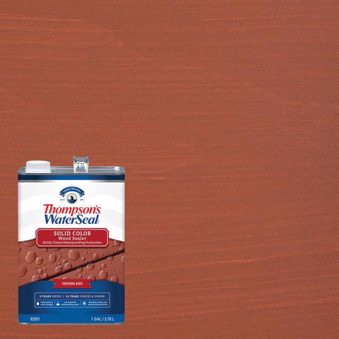 Thompson's WaterSeal Solid Sedona Red Water-Based Acrylic/Alkyd/Urethane Waterproofing Wood Stain an (Pack of 4)