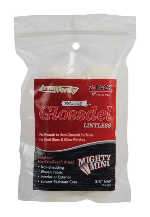 ArroWorthy ProLine Glossdel Woven 4 in. W X 3/8 in. Mini Paint Roller Cover 2 pk (Pack of 12)