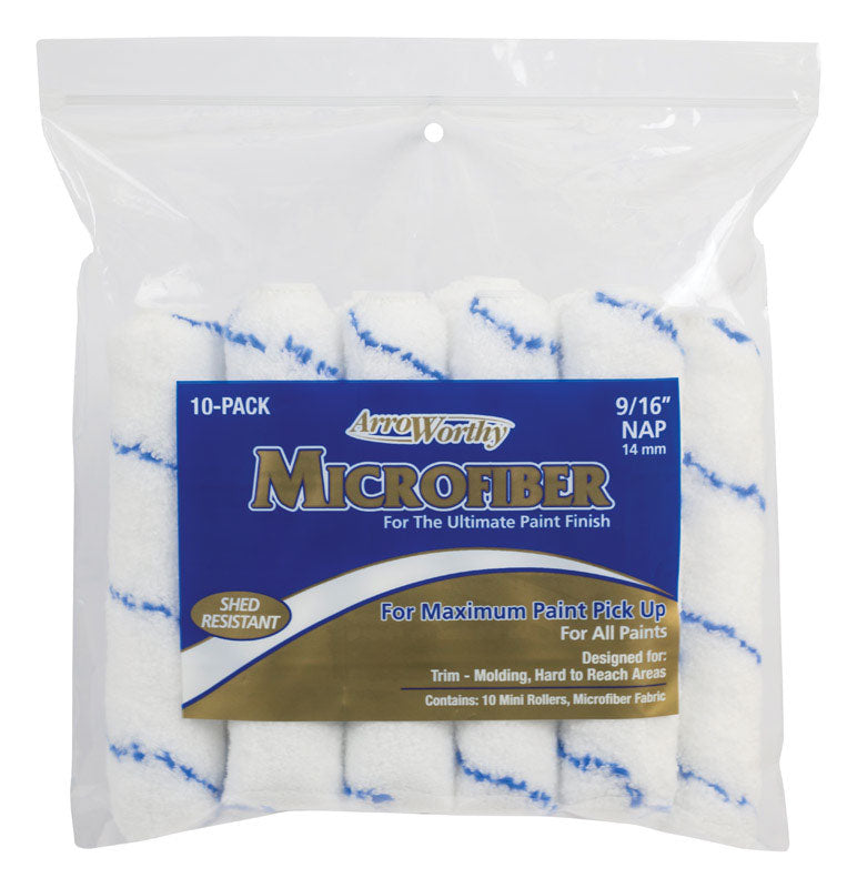 ArroWorthy Microfiber 6.5 in. W X 9/16 in. Mini Paint Roller Cover 10 pk (Pack of 6)