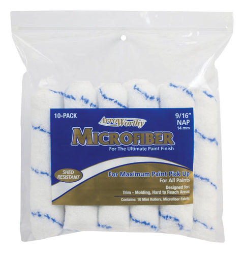 ArroWorthy Microfiber 6.5 in. W X 9/16 in. Mini Paint Roller Cover 10 pk (Pack of 6)
