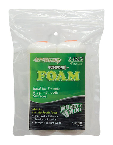 ArroWorthy ProLine Foam 4 in. W X 3/8 in. Mini Paint Roller Cover 2 pk (Pack of 12)