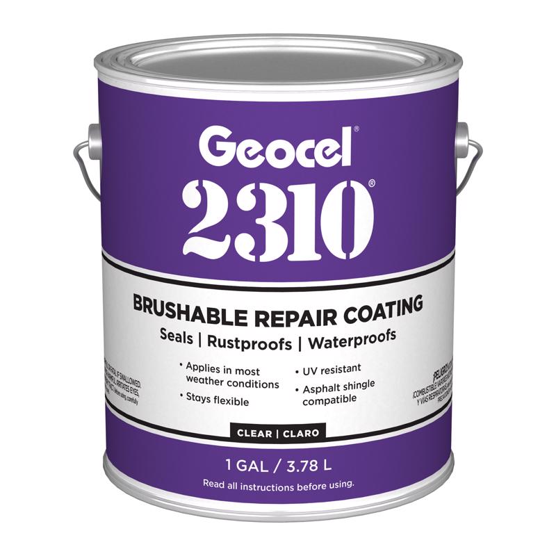 Geocel 2310 Tripolymer Brushable Repair Coating Crystal Clear Multi-Purpose Repair Coating 1 gal (Pack of 4)
