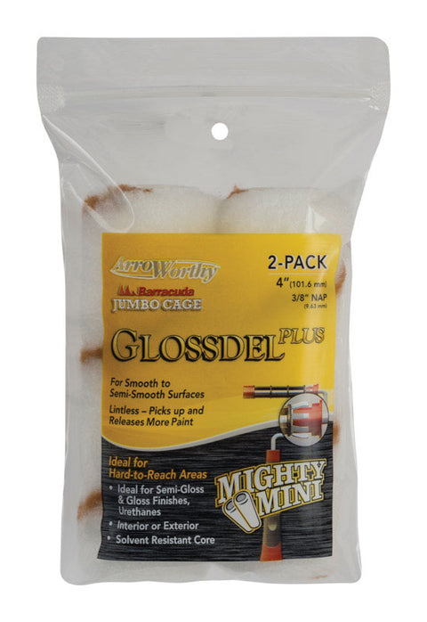 ArroWorthy Glossdel Plus Woven 4 in. W X 3/8 in. Jumbo Paint Roller Cover 2 pk