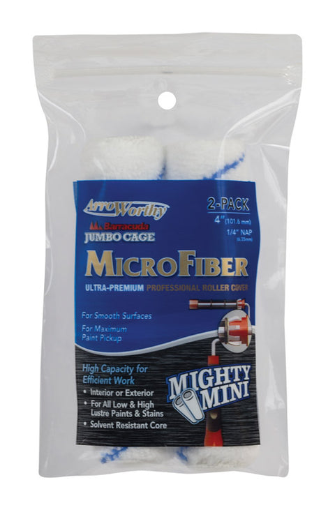 ArroWorthy Barracuda Microfiber 4 in. W X 1/4 in. Jumbo Paint Roller Cover 2 pk (Pack of 12)