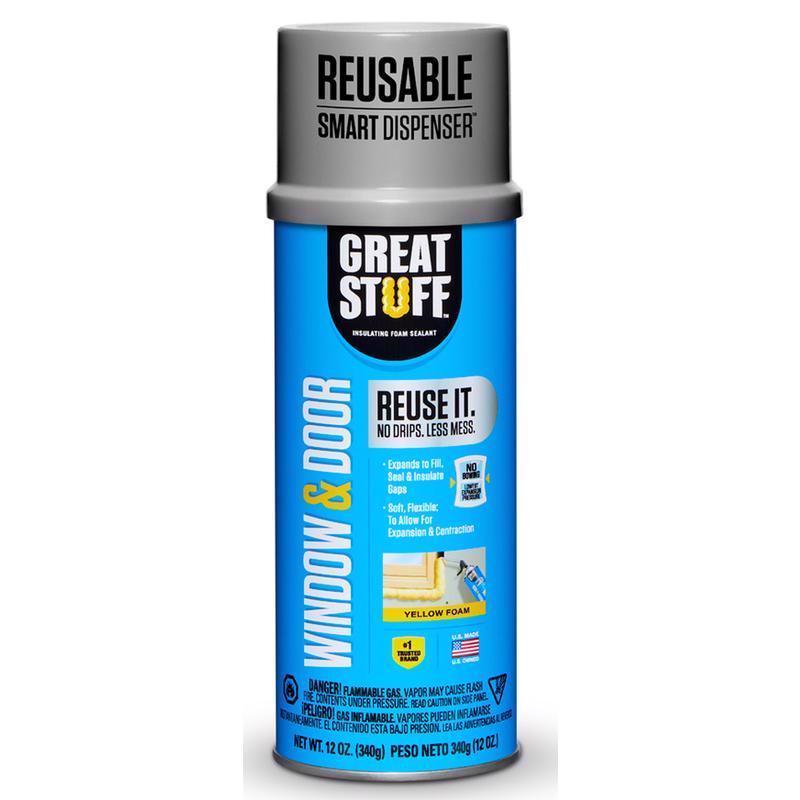 Great Stuff Smart Dispenser Yellow Polyurethane Insulating Foam Sealant 12 oz (Pack of 12)