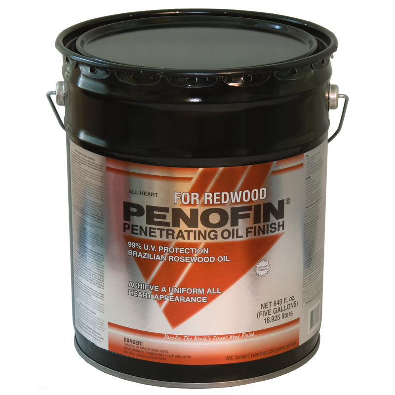 Penofin All Heart Transparent Matte Redwood Oil-Based Penetrating Wood Stain 5 gal