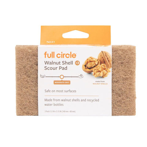 Full Circle Neat Nut Medium Duty Scouring Pad For Multi-Purpose 5.5 in. L 3 pk (Pack of 6)