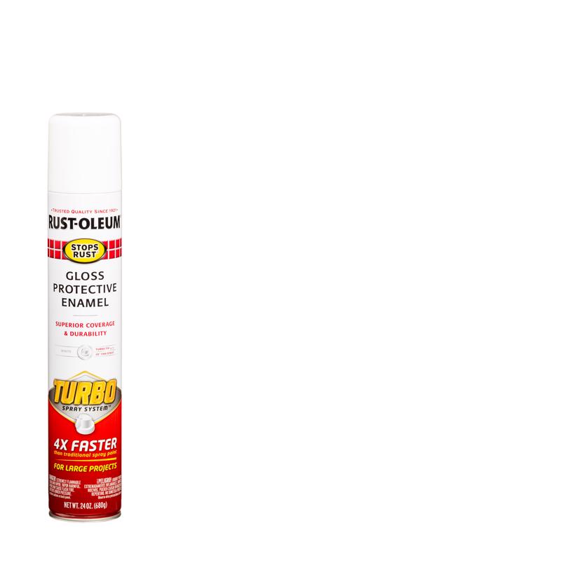 Rust-Oleum Stops Rust Gloss White Protective Enamel Spray Paint 24 oz (Pack of 6)