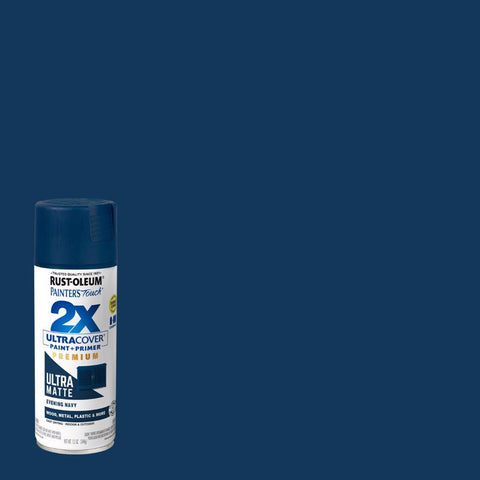 Rust-Oleum Painter's Touch Ultra Matte Evening Navy Paint+Primer Spray Paint 12 oz (Pack of 6)