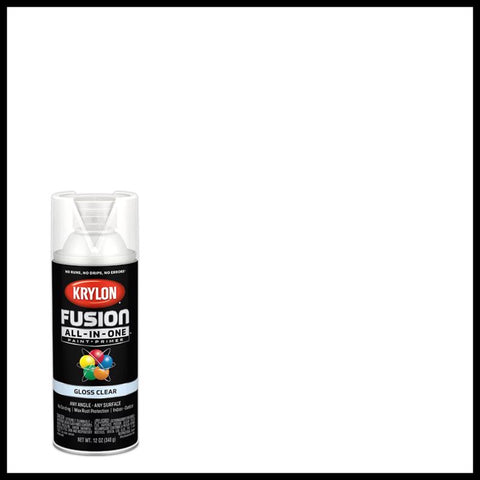 Krylon Fusion All-In-One Gloss Clear Paint+Primer Spray Paint 12 oz (Pack of 6)