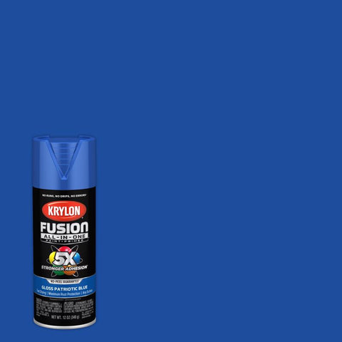 Krylon Fusion All-In-One Gloss Patriotic Blue Paint+Primer Spray Paint 12 oz (Pack of 6)